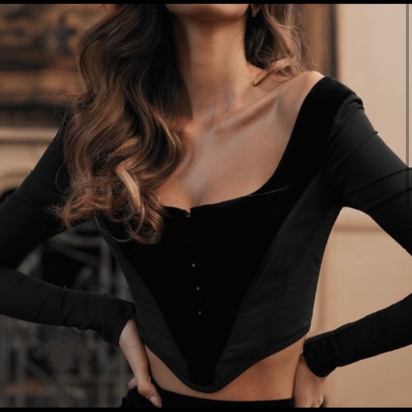 House of CB Black Polina Corset Bustier - Picture 3 of 4